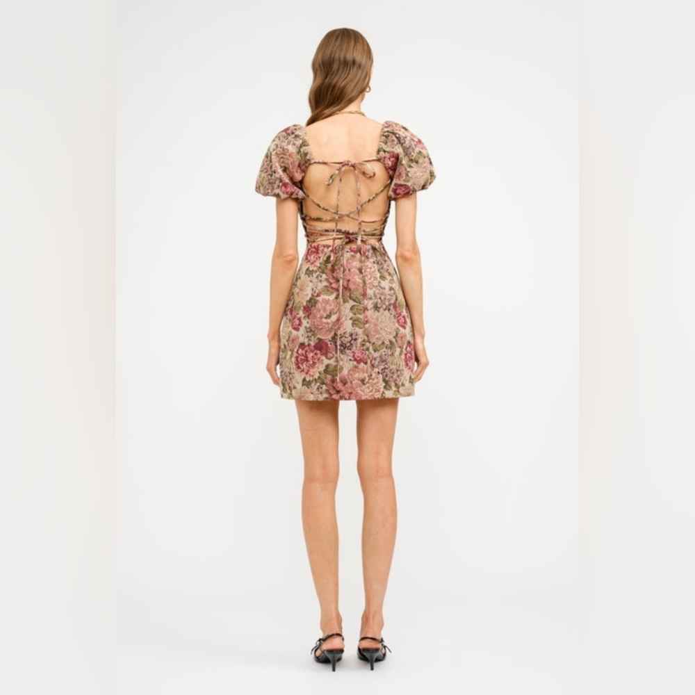 ๐ Floral printed jacquard mini dress - Picture 5 of 10